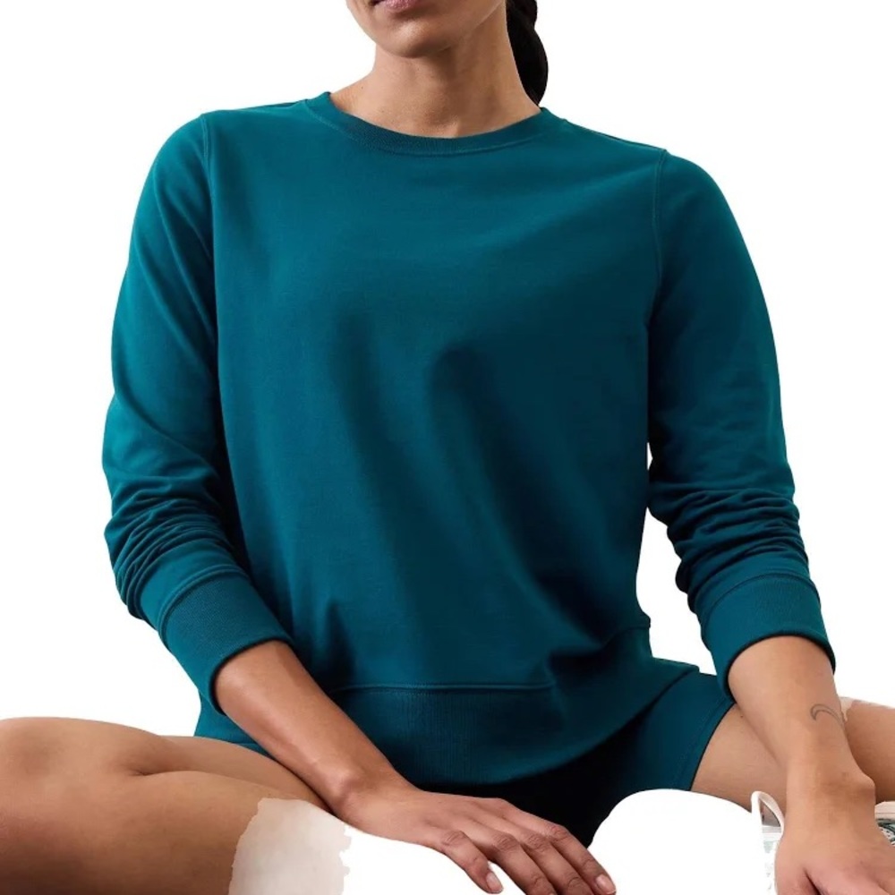 Athleta Retroterry Crewneck Sweatshirt in Coastal Teal - Size L